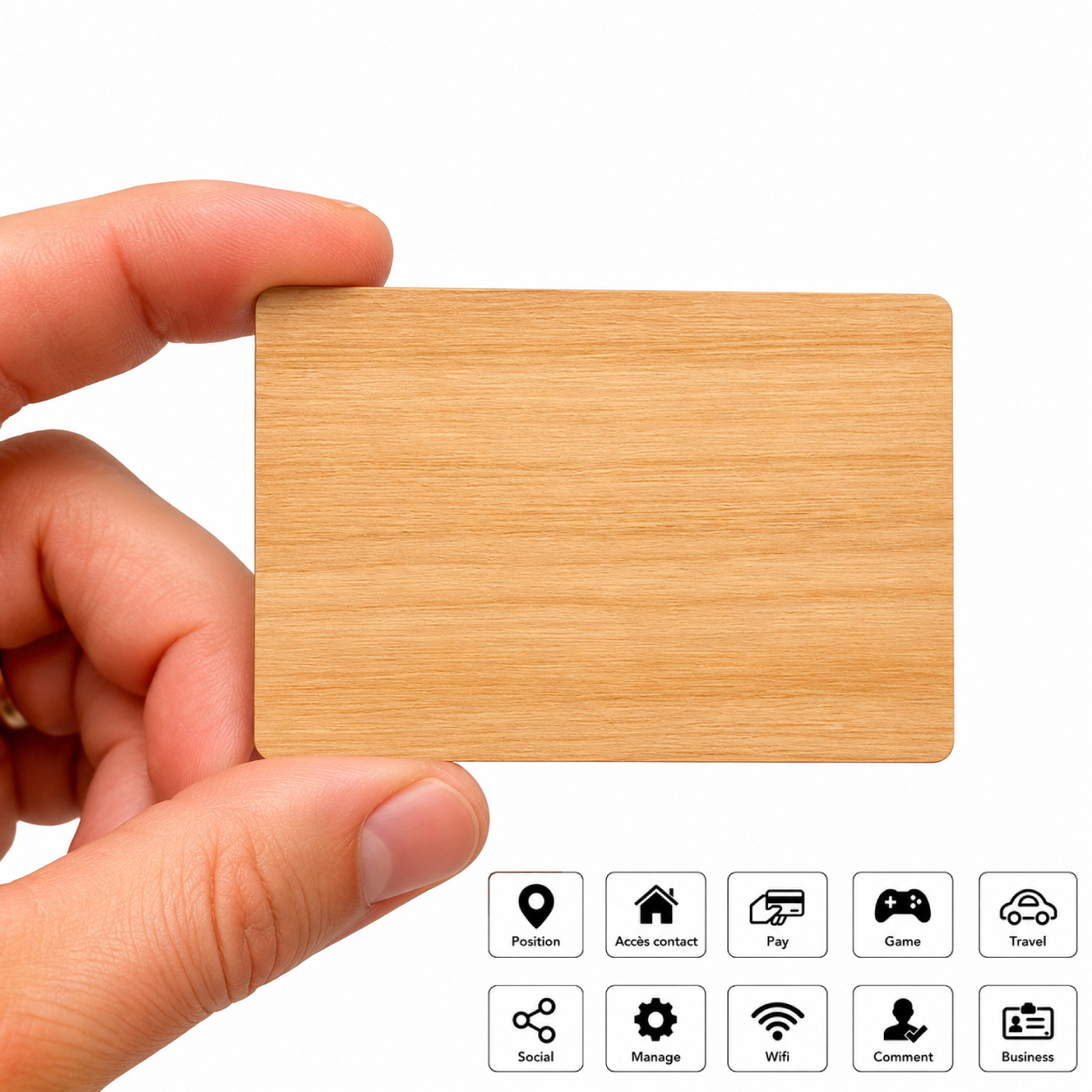 Carte de Visite Bois avec NFC