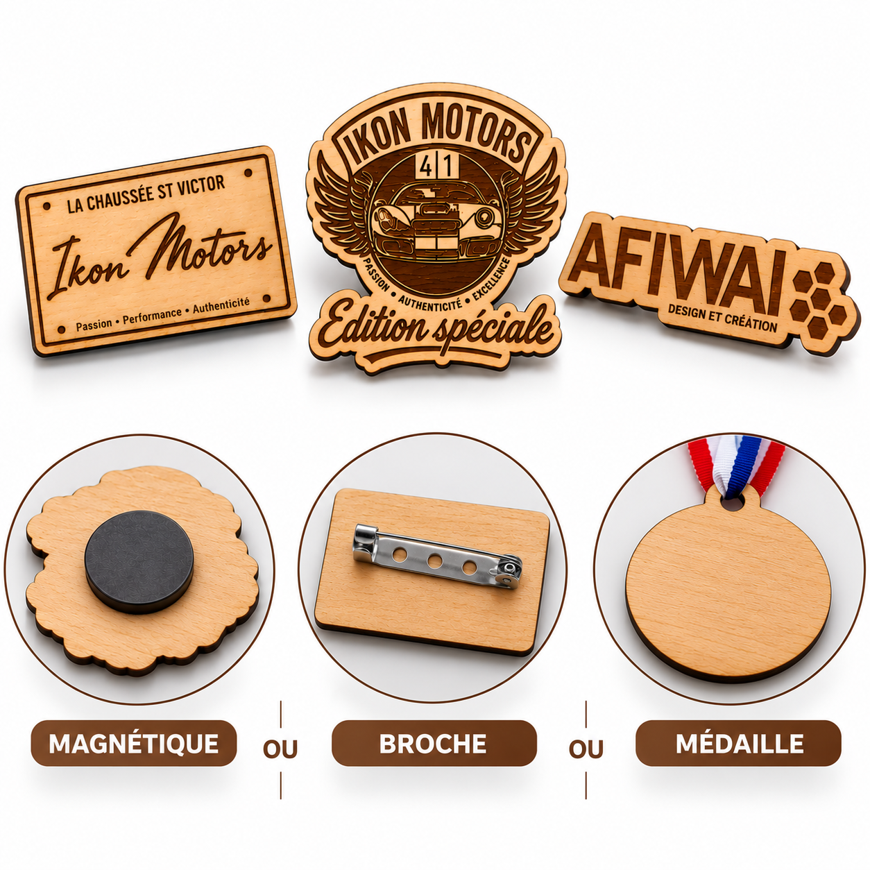 Badge en Bois